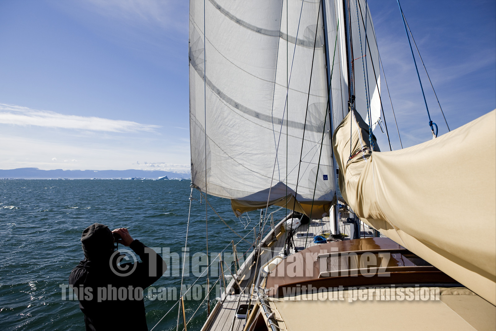 Schooner LA LOUISE sailing on west coast of Greenland.