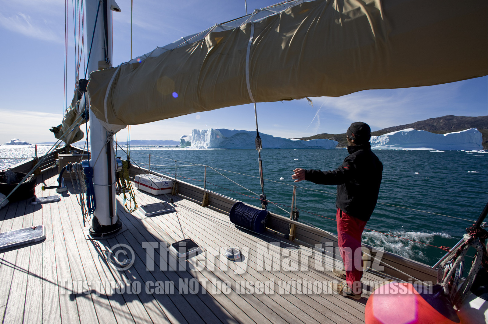 Schooner LA LOUISE sailing on west coast of Greenland.