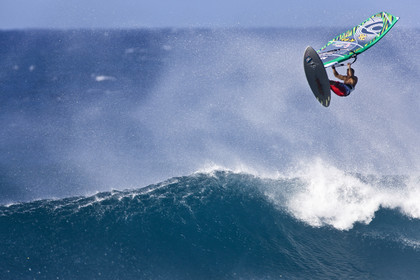 Windsurf in waves at Hookip'a Beach - North Shore Maui - Hawaii.