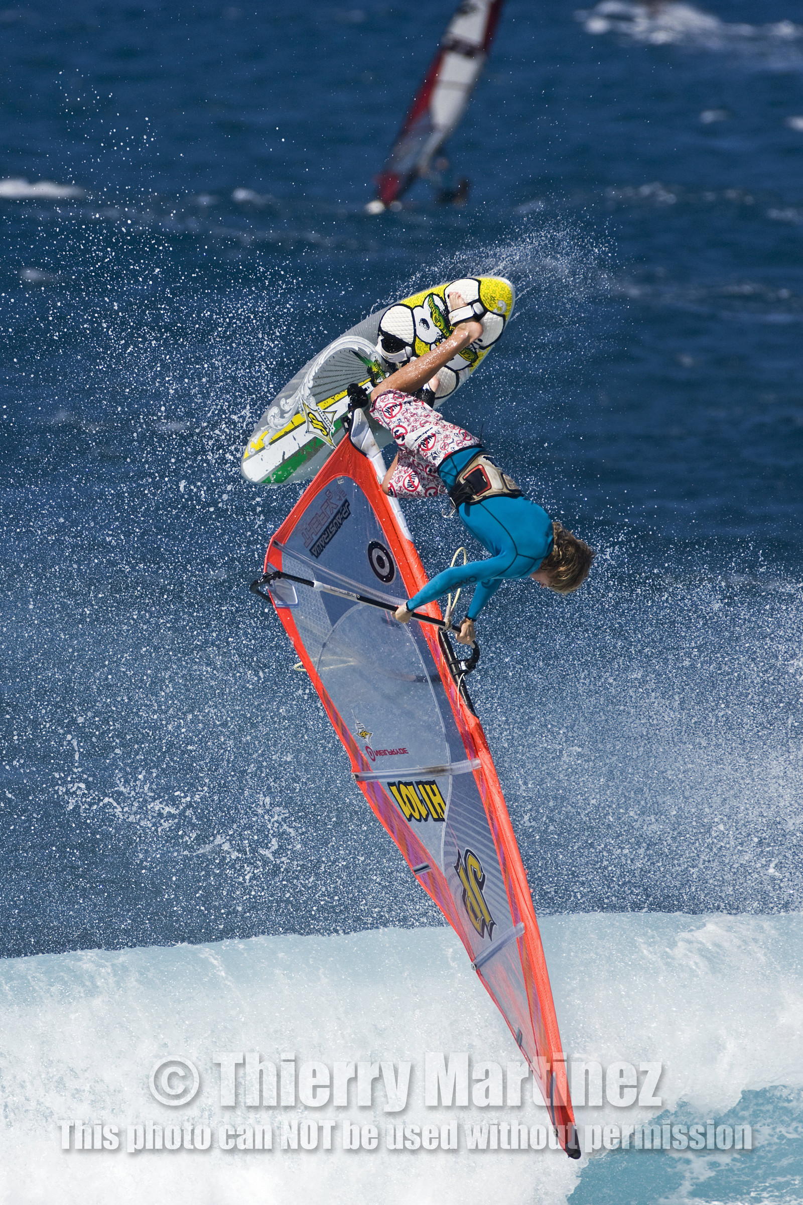 Windsurf in waves at Hookip'a Beach - North Shore Maui - Hawaii.