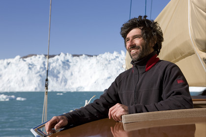 Schooner LA LOUISE sailing on west coast of Greenland.
