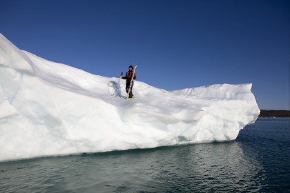 Schooner LA LOUISE sailing on west coast of Greenland.