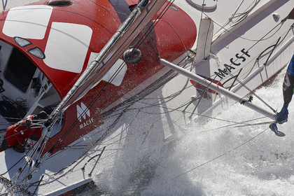 MACSF , Bertrand de Broc et Marc Guillemot avant la Transat Jacques Vabre 2015.