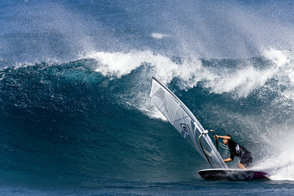 Windsurf in waves at Hookip'a Beach - North Shore Maui - Hawaii.