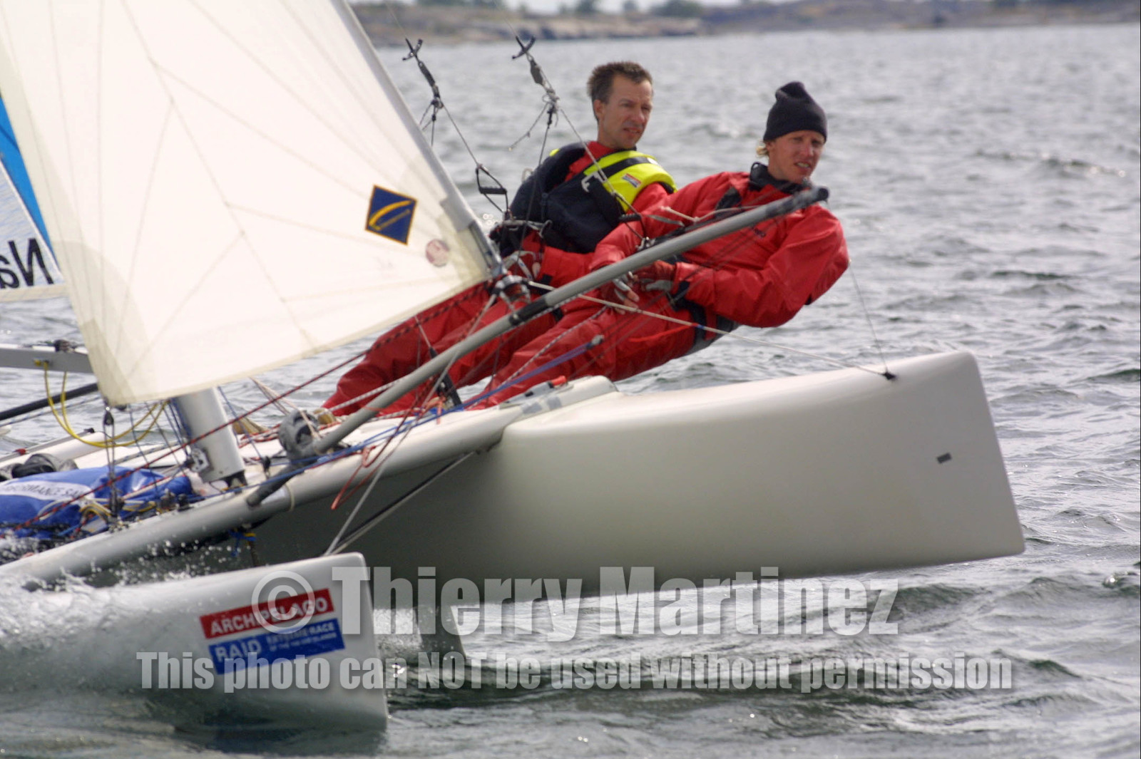 01_0503D-©ThMartinez- Sweden 1st 3rd August 2001. Archipelago Raid (Catamaran Formula 18).Eskil Degsell (SWE) & Anders Perols (SWE)