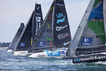 22_32828   © Thierry Martinez.PORT LA FORET, FRANCE. 28 Aout  2022.53éme édition de la Solitaire du Figaro.Départ de la 2éme étape , Port La Forêt   Royan (635NM).