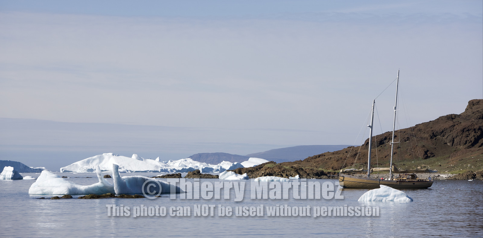 Schooner LA LOUISE sailing on west coast of Greenland.