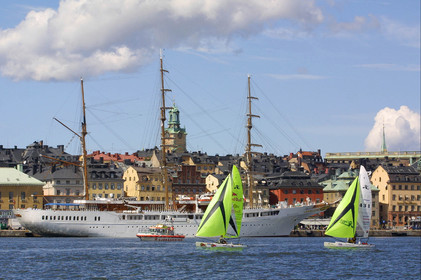 01_0474D-©ThMartinez- Sweden 1st 3rd August 2001. Archipelago Raid (Catamaran Formula 18).1st August 2001- Start in Stockholm (SWE)