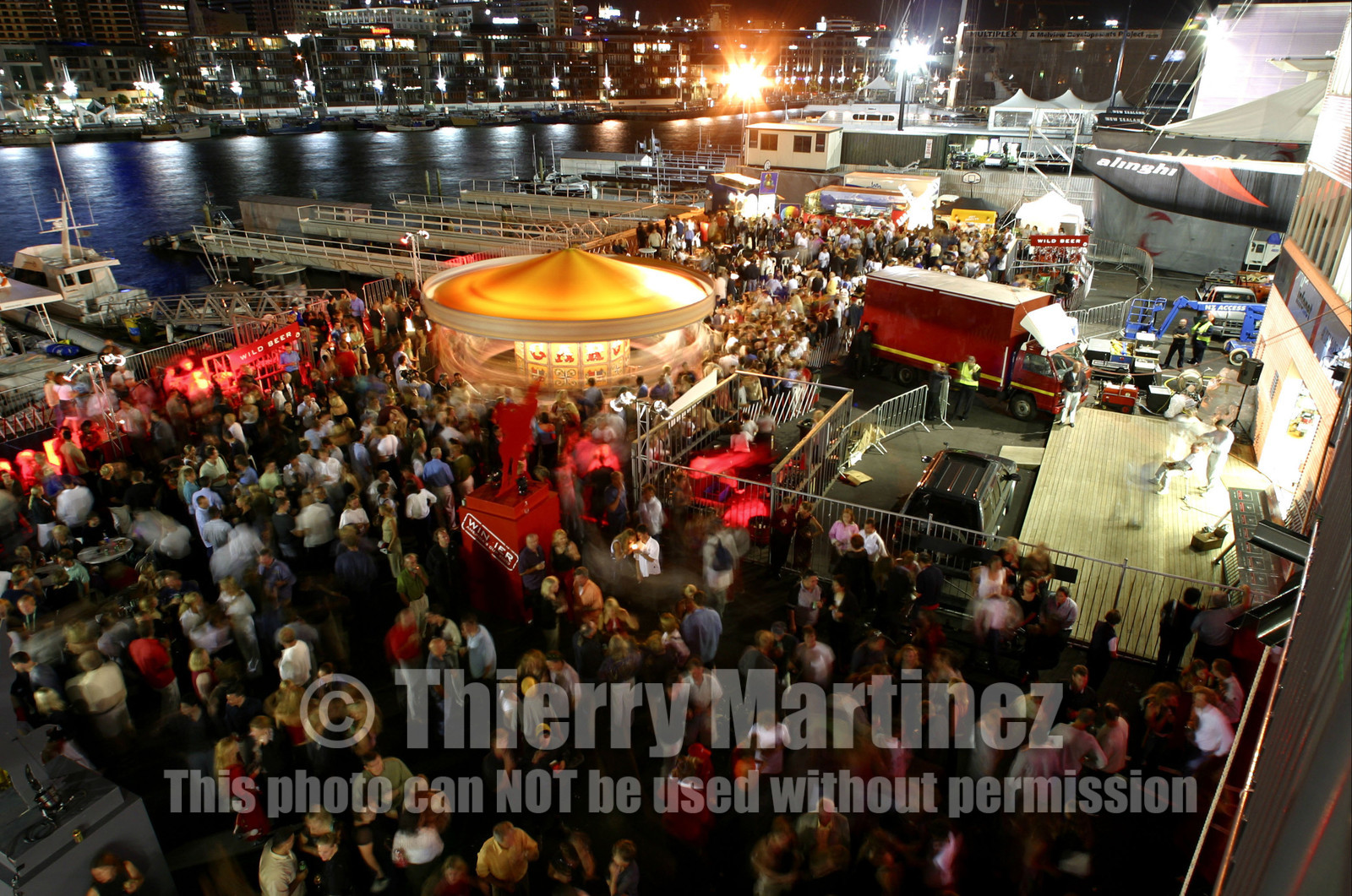 03_1498D ©Th.MartinezAuckland (NZ) . America's Cup 2003. 2nd March 2003. Winning party at Alinghi base..Alinghi Team winner of America's Cup 2003...