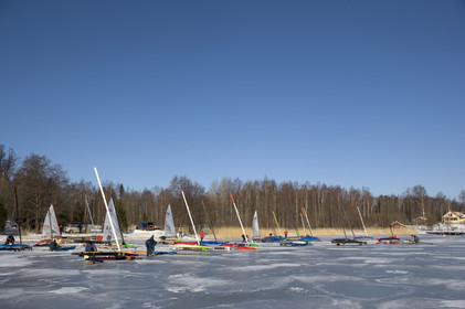 Ice Boats in Stockholm Archipelago - March 2005.