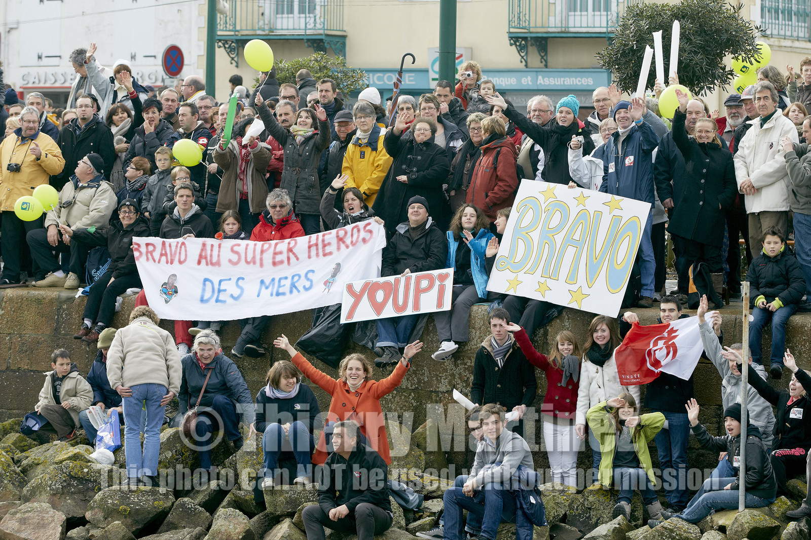2012 13 VENDEE GLOBE. Winner arrival in Les sables d'Olonne (FRA