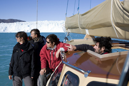 Schooner LA LOUISE sailing on west coast of Greenland.