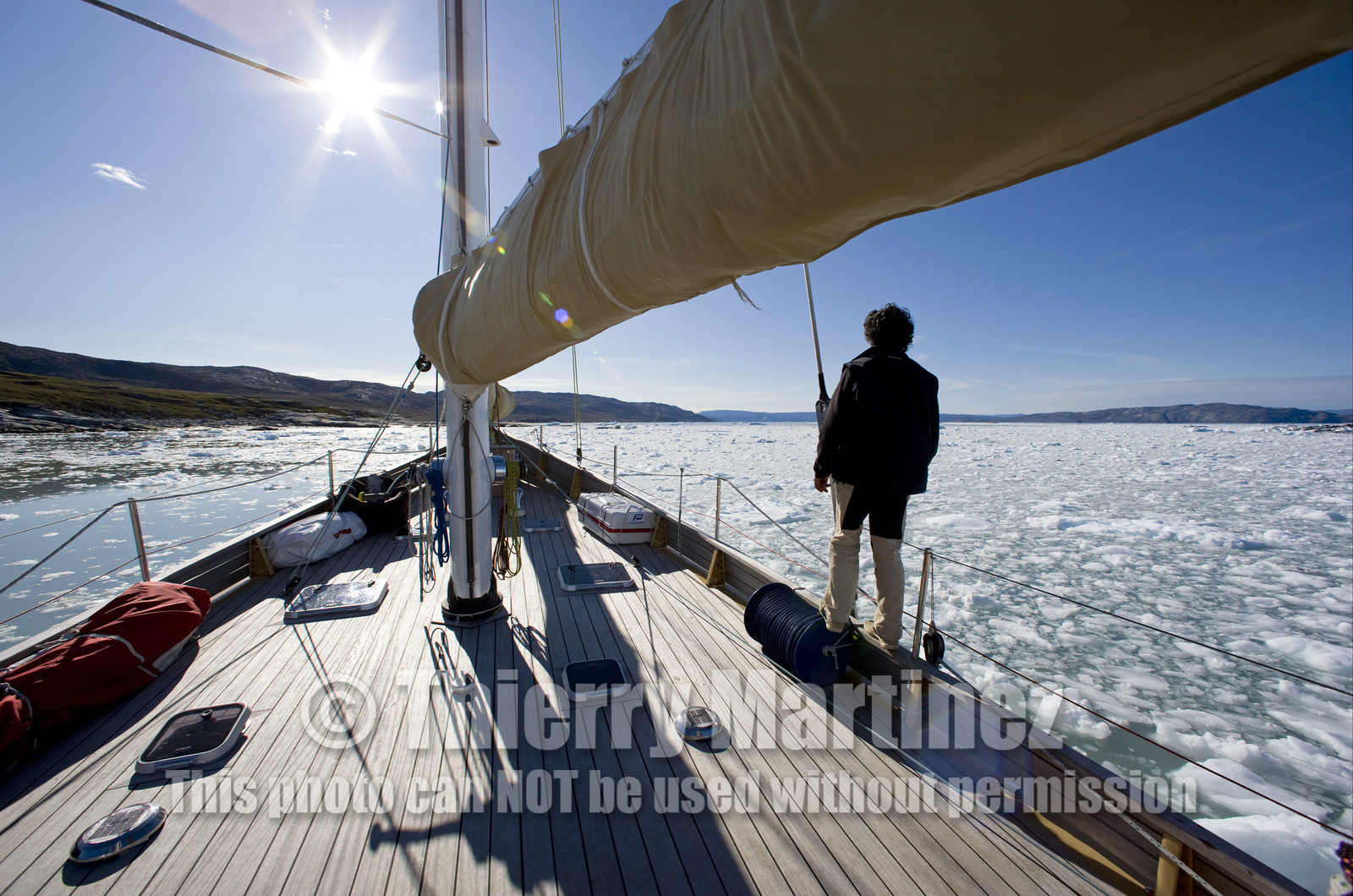 Schooner LA LOUISE sailing on west coast of Greenland.