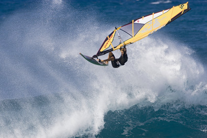 Windsurf in waves at Hookip'a Beach - North Shore Maui - Hawaii.