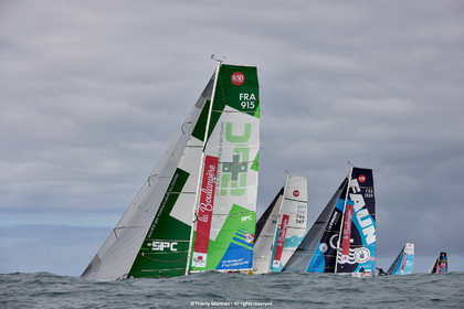 23_21996   © Thierry Martinez. LES SABLES D'OLONNE, 85 - FRANCE 25 septembre 2023.Départ MINI TRANSAT 2023. Départ du Dimanche 24 septembre retardé au Lundi 25 Sept .Les Sables d’Olonne (FRA)    Santa Cruz de la Palma ( Canaries)    St François ( Guadeloupe): 4050 NM.