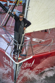 Départ de Jeff Pellet (FRA) sur son bateau COME IN VENDEE POUR UN TOUR DU MONDE;