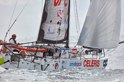 23_22695   © Thierry Martinez. LES SABLES D'OLONNE, 85 - FRANCE 25 septembre 2023.Départ MINI TRANSAT 2023. Départ du Dimanche 24 septembre retardé au Lundi 25 Sept .Les Sables d’Olonne (FRA)    Santa Cruz de la Palma ( Canaries)    St François ( Guadeloupe): 4050 NM.