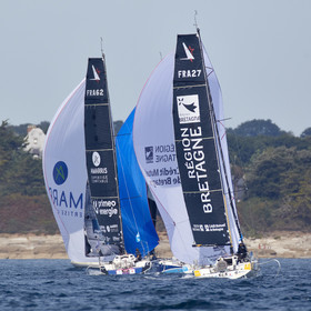 22_33366   © Thierry Martinez.PORT LA FORET, FRANCE. 28 Aout  2022.53éme édition de la Solitaire du Figaro.Départ de la 2éme étape , Port La Forêt   Royan (635NM).