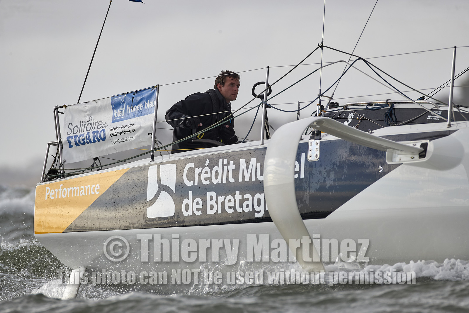 22_34699   © Thierry Martinez.ST NAZAIRE, FRANCE.07 Sept 2022.53éme édition de la Solitaire du Figaro.Arrivée de la 3éme étape , Ronan    St Nazaire.Tom Laperche (Région Bretagne-CMB Performance) vainqueur de l’étape et de l’édition de la Solitaire du Figaro 2022.