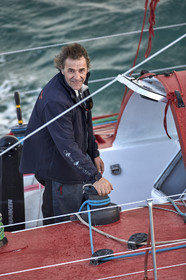 Départ de Jeff Pellet (FRA) sur son bateau COME IN VENDEE POUR UN TOUR DU MONDE;