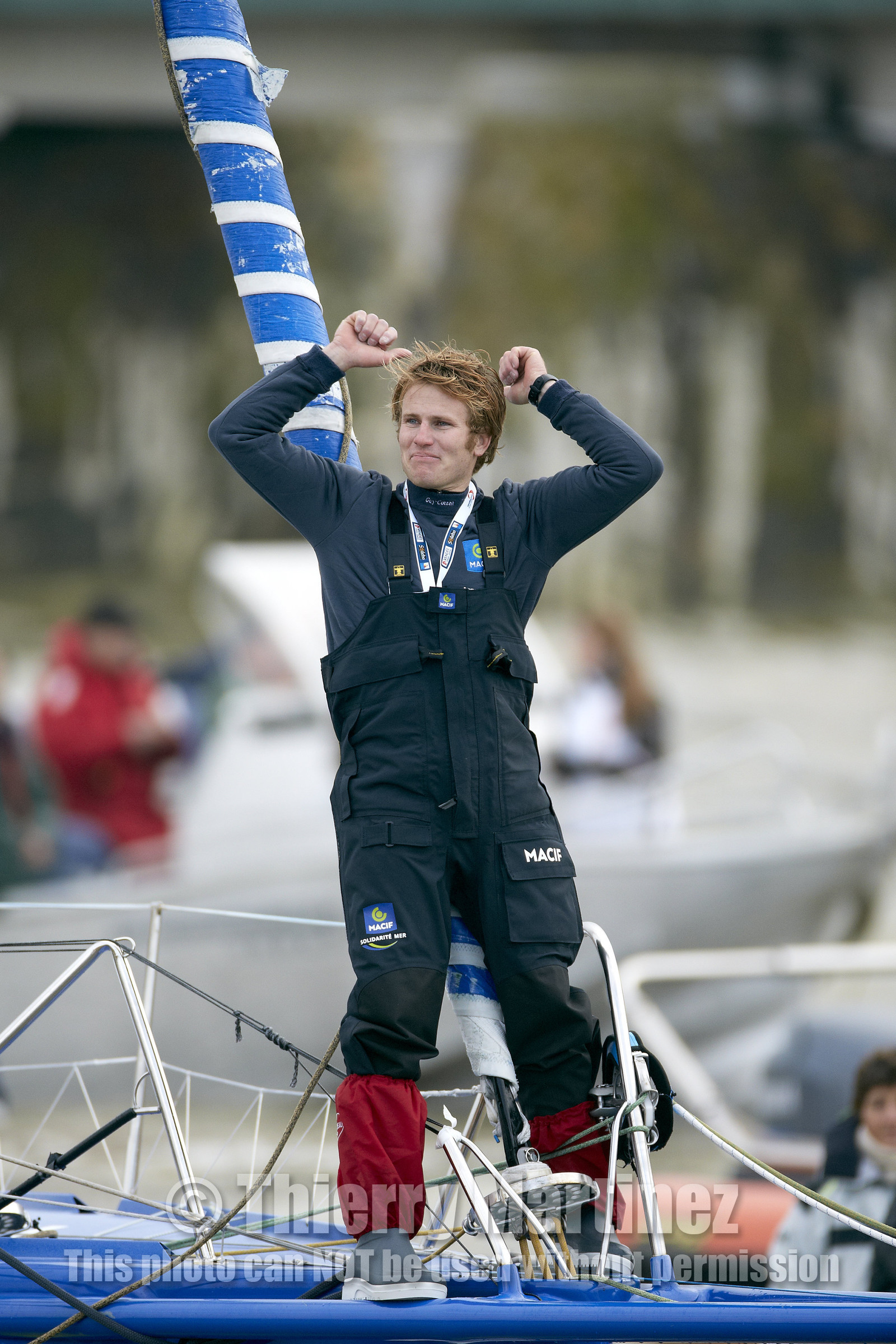 2012 13 VENDEE GLOBE. Winner arrival in Les sables d'Olonne (FRA