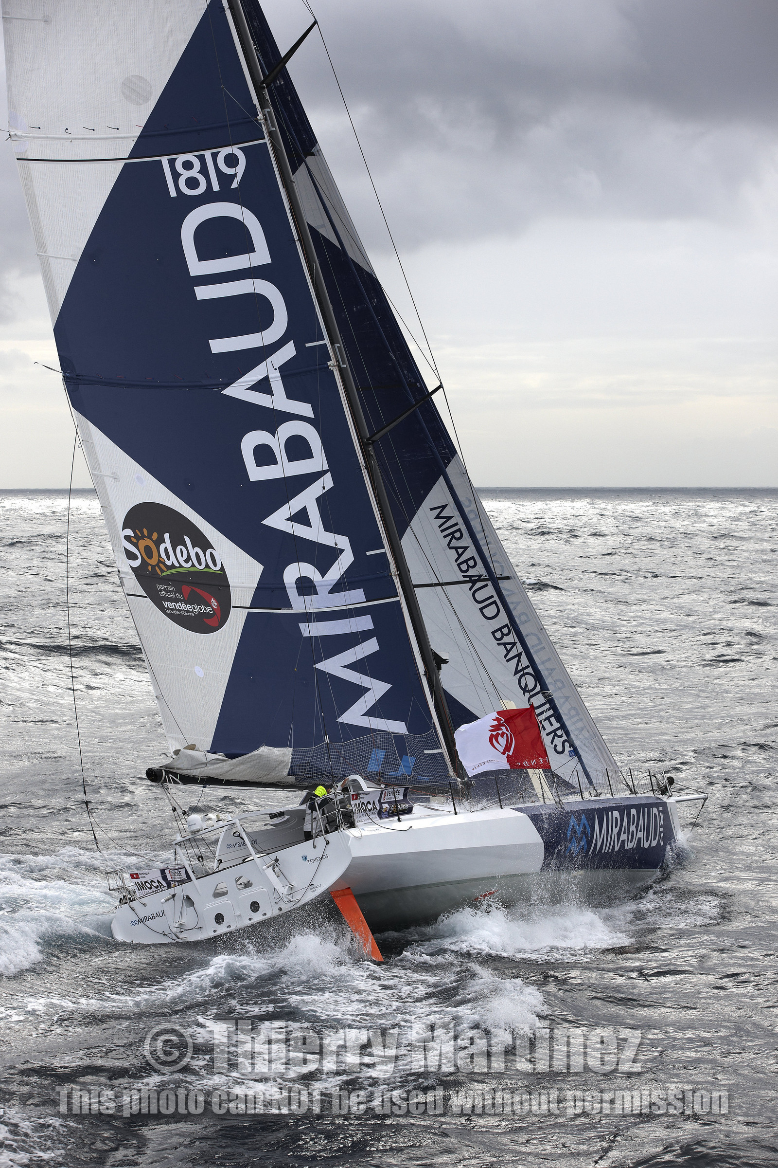 MIRABAUD  Monohull IMOCA 60, skipper Dominique Wavre (SUi)