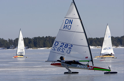 Ice Boats in Stockholm Archipelago - March 2005.