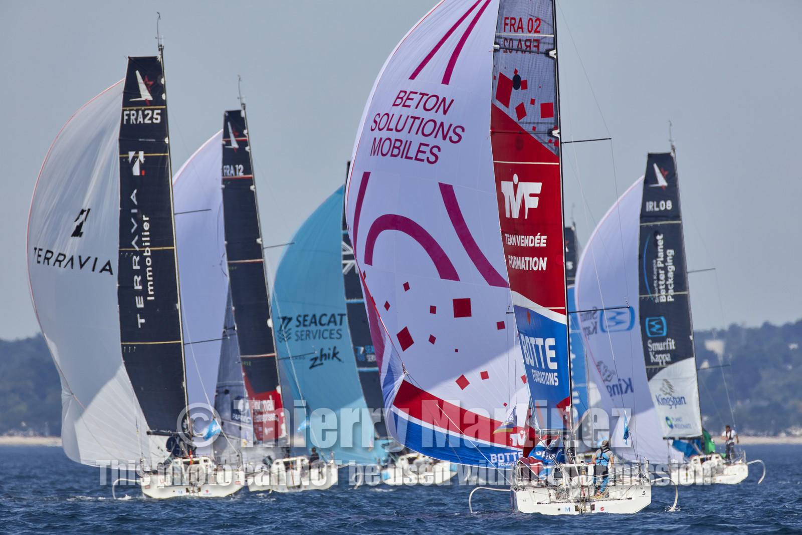 22_33264   © Thierry Martinez.PORT LA FORET, FRANCE. 28 Aout  2022.53éme édition de la Solitaire du Figaro.Départ de la 2éme étape , Port La Forêt   Royan (635NM).