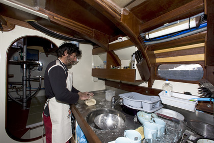 Schooner LA LOUISE sailing on west coast of Greenland.