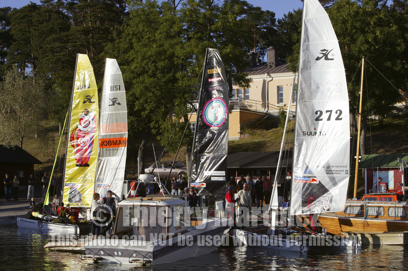 03_3206D © Th.Martinez,Mariehamn  Finland, 10 07 03-Archipelago Raid (2003). .Boats ready for retsart in Mariehamn (FIN) , to Fejan (SWE)