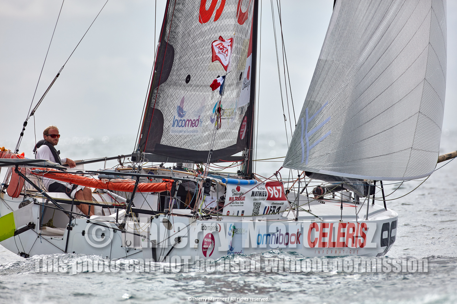 23_22695   © Thierry Martinez. LES SABLES D'OLONNE, 85 - FRANCE 25 septembre 2023.Départ MINI TRANSAT 2023. Départ du Dimanche 24 septembre retardé au Lundi 25 Sept .Les Sables d’Olonne (FRA)    Santa Cruz de la Palma ( Canaries)    St François ( Guadeloupe): 4050 NM.