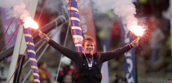 2012 13 VENDEE GLOBE. Winner arrival in Les sables d'Olonne (FRA