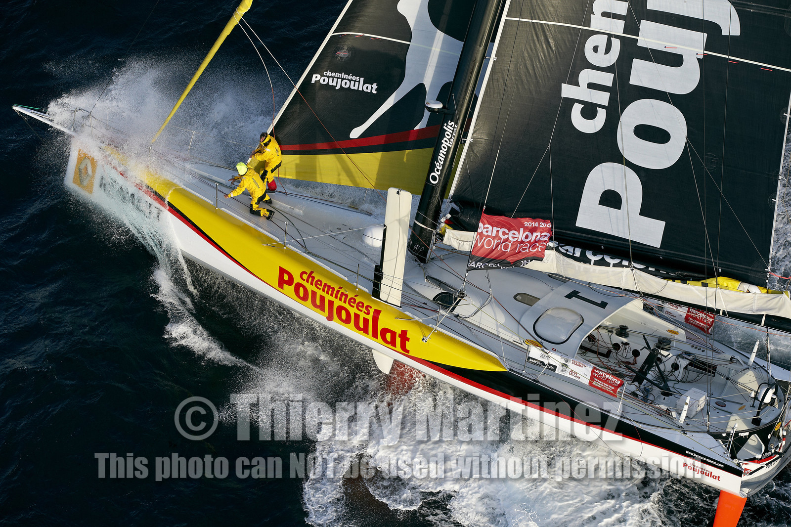 2014 BARCELONA WORLD RACE. Bernard Stamm (SUI) & Jean Le Cam (FRA) on CHEMINEES POUJOULAT