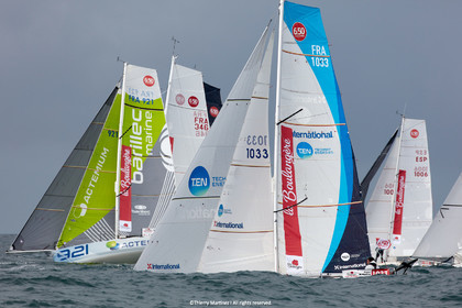 23_22397   © Thierry Martinez. LES SABLES D'OLONNE, 85 - FRANCE 25 septembre 2023.Départ MINI TRANSAT 2023. Départ du Dimanche 24 septembre retardé au Lundi 25 Sept .Les Sables d’Olonne (FRA)    Santa Cruz de la Palma ( Canaries)    St François ( Guadeloupe): 4050 NM.