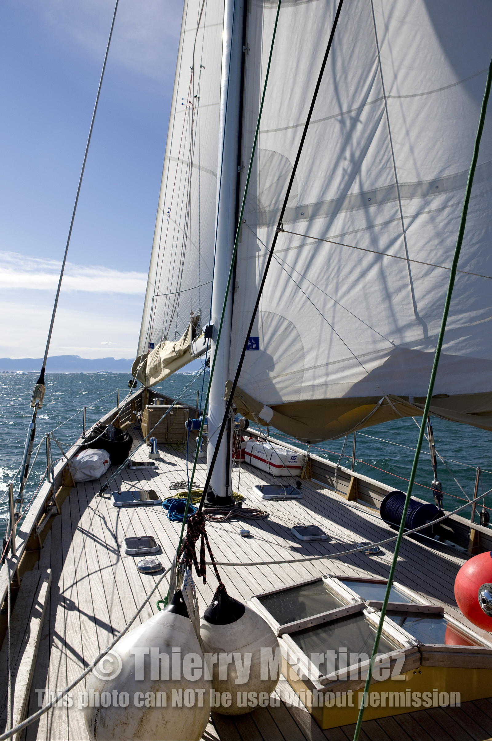 Schooner LA LOUISE sailing on west coast of Greenland.