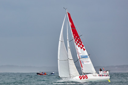 23_22623   © Thierry Martinez. LES SABLES D'OLONNE, 85 - FRANCE 25 septembre 2023.Départ MINI TRANSAT 2023. Départ du Dimanche 24 septembre retardé au Lundi 25 Sept .Les Sables d’Olonne (FRA)    Santa Cruz de la Palma ( Canaries)    St François ( Guadeloupe): 4050 NM.