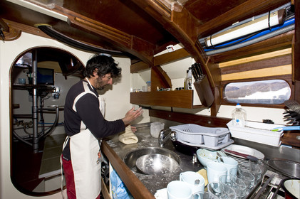 Schooner LA LOUISE sailing on west coast of Greenland.