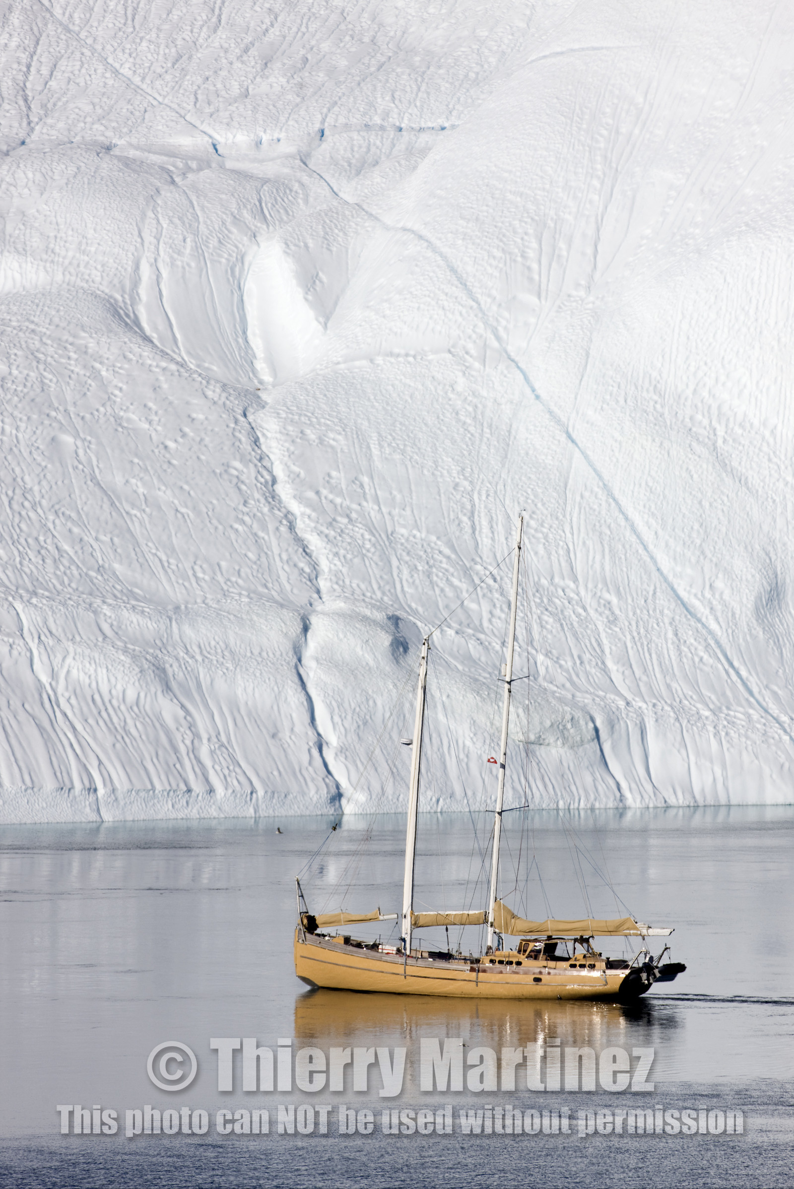 Schooner LA LOUISE sailing on west coast of Greenland.