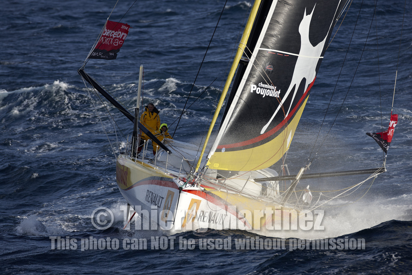 2014 BARCELONA WORLD RACE. Bernard Stamm (SUI) & Jean Le Cam (FRA) on CHEMINEES POUJOULAT
