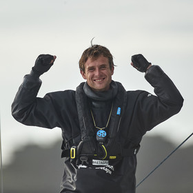 22_34706   © Thierry Martinez.ST NAZAIRE, FRANCE.07 Sept 2022.53éme édition de la Solitaire du Figaro.Arrivée de la 3éme étape , Ronan    St Nazaire.Tom Laperche (Région Bretagne-CMB Performance) vainqueur de l’étape et de l’édition de la Solitaire du Figaro 2022.