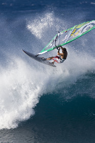 Windsurf in waves at Hookip'a Beach - North Shore Maui - Hawaii.