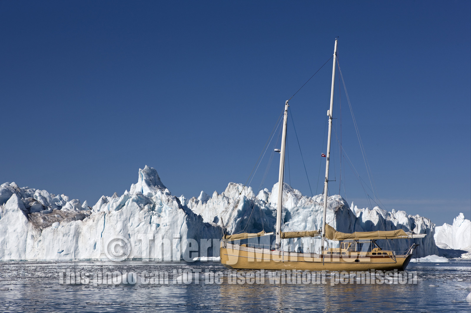 Schooner LA LOUISE sailing on west coast of Greenland.
