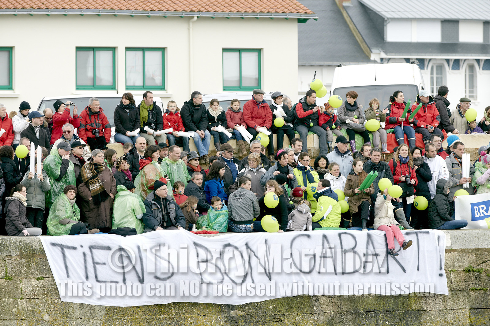 2012 13 VENDEE GLOBE. Winner arrival in Les sables d'Olonne (FRA