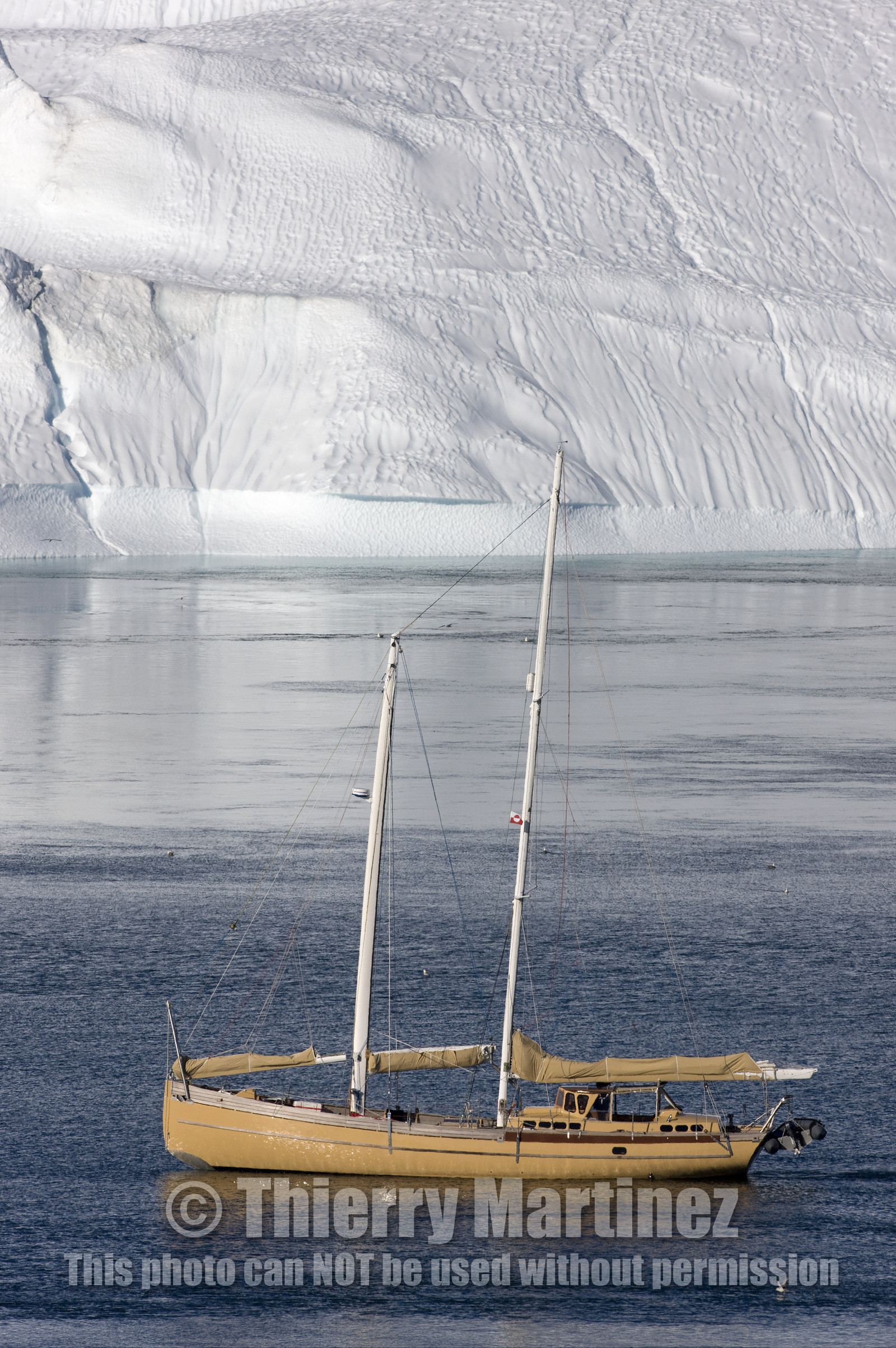 Schooner LA LOUISE sailing on west coast of Greenland.