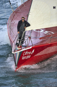 Départ de Jeff Pellet (FRA) sur son bateau COME IN VENDEE POUR UN TOUR DU MONDE;