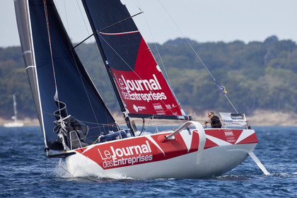 22_33056   © Thierry Martinez.PORT LA FORET, FRANCE. 28 Aout  2022.53éme édition de la Solitaire du Figaro.Départ de la 2éme étape , Port La Forêt   Royan (635NM).
