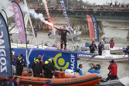 2012 13 VENDEE GLOBE. Winner arrival in Les sables d'Olonne (FRA