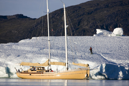 Schooner LA LOUISE sailing on west coast of Greenland.
