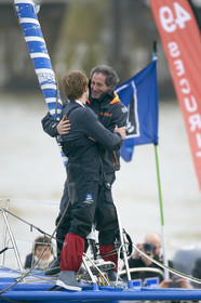 2012 13 VENDEE GLOBE. Winner arrival in Les sables d'Olonne (FRA