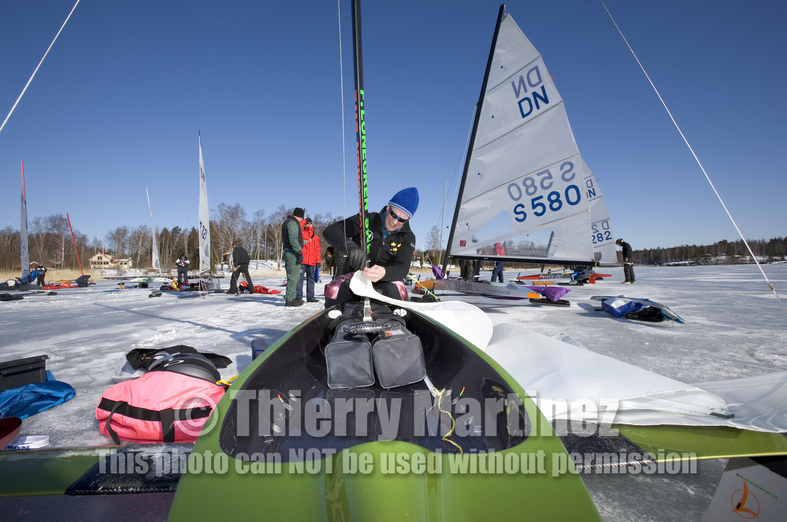 Ice Boats in Stockholm Archipelago - March 2005.